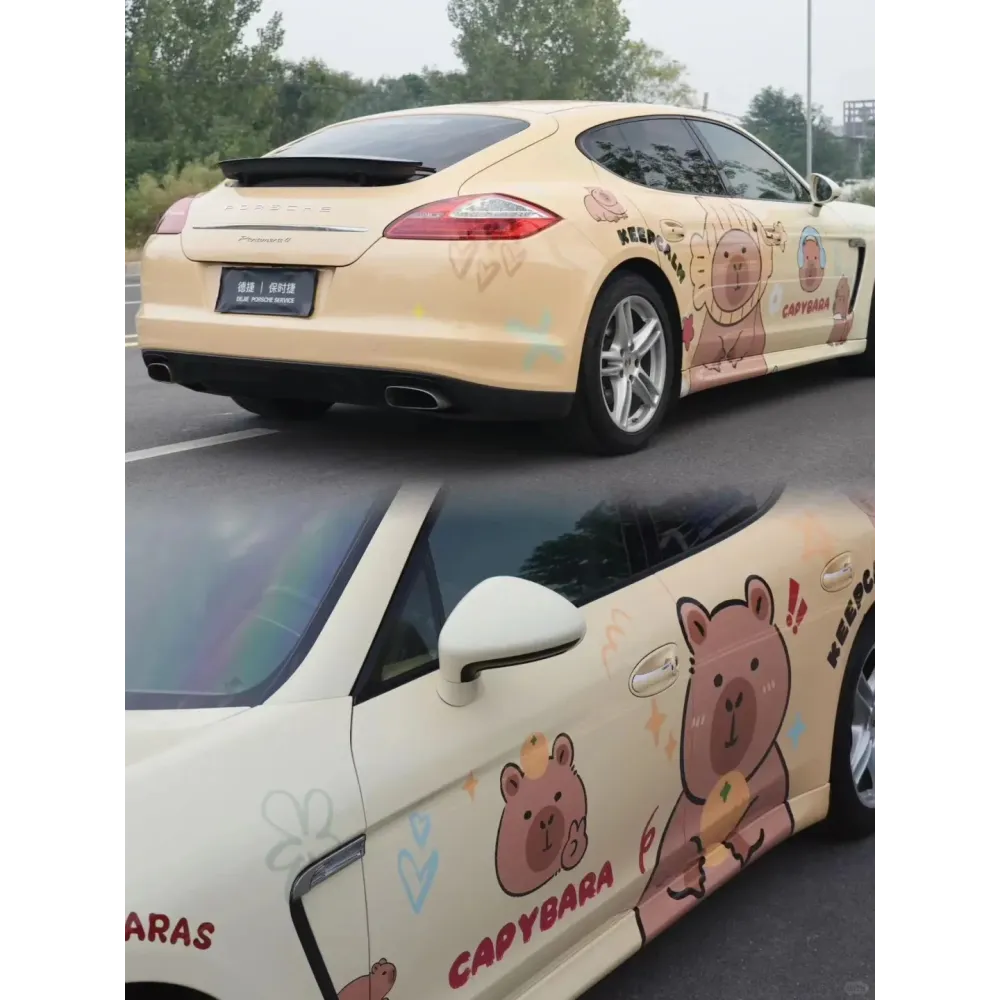 Capybara Animal Customized Car Vinyl Wrap Hood Wrap