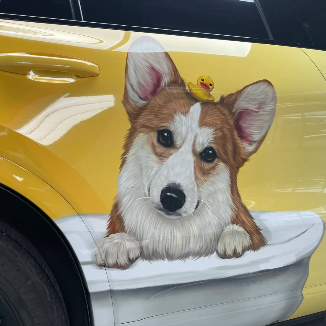 Dog Animal Customized Car Vinyl Wrap Hood Wrap