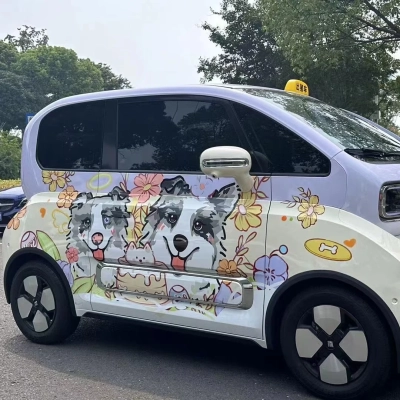 Dog Animal Customized Car Vinyl Wrap Hood Wrap 02