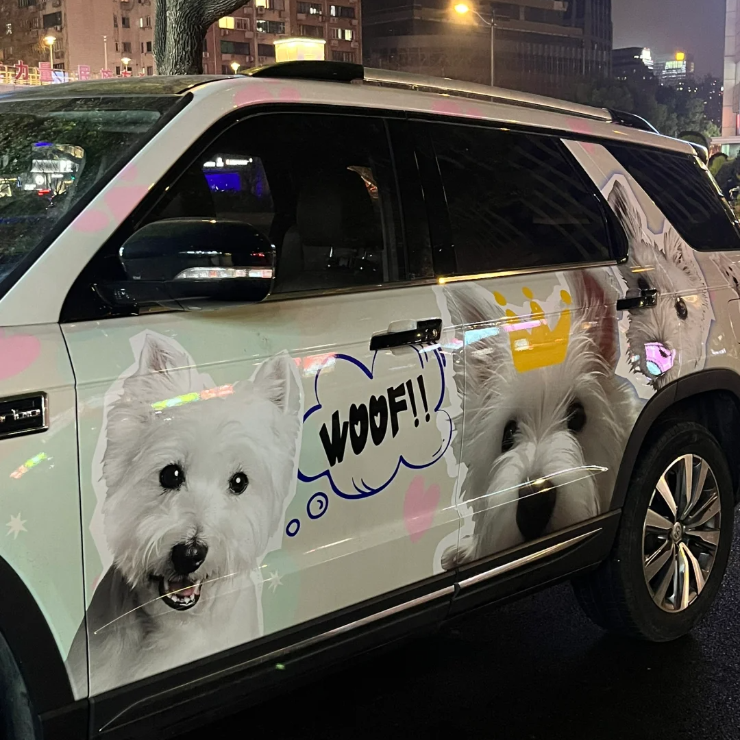 Dog Animal Customized Car Vinyl Wrap Hood Wrap