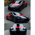Gloss Red Black Dragon Scale Customized Car Vinyl Wrap