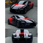 Gloss Red Black Dragon Scale Customized Car Vinyl Wrap