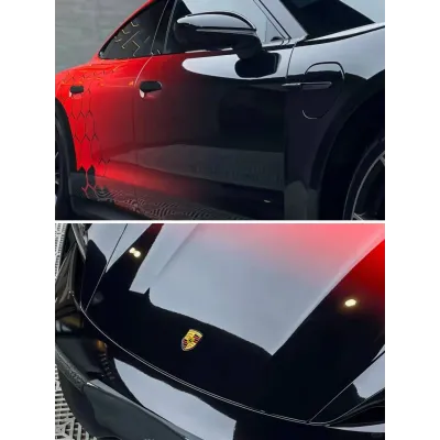 Gloss Red Black Dragon Scale Customized Car Vinyl Wrap 02