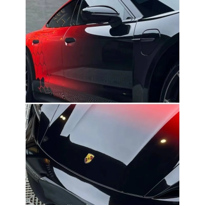 Gloss Red Black Dragon Scale Customized Car Vinyl Wrap 02