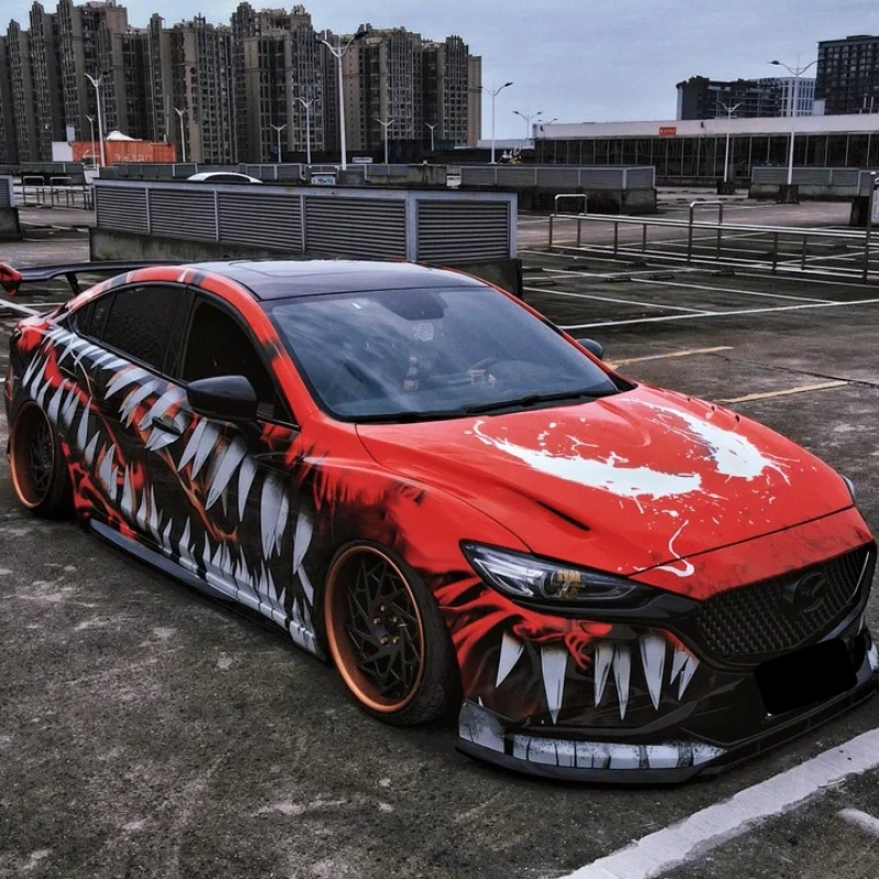 レッドスカルウアモウ（オリジナルペイント？） Red Limited Venom Color Custom Car Vinyl Wrap