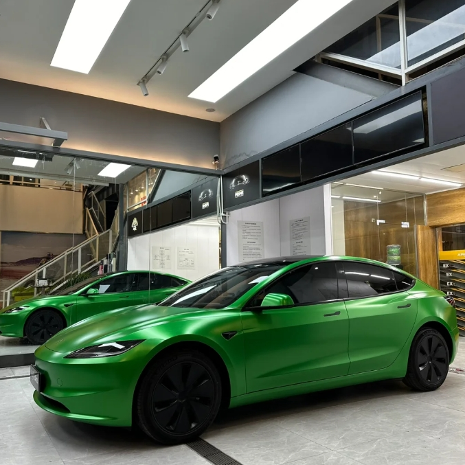 Ultra-Matte Flame Green Car Vinyl Wrap