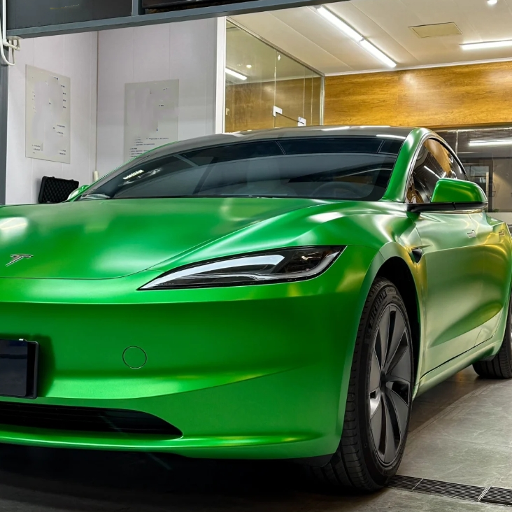 Ultra-Matte Flame Green Car Vinyl Wrap