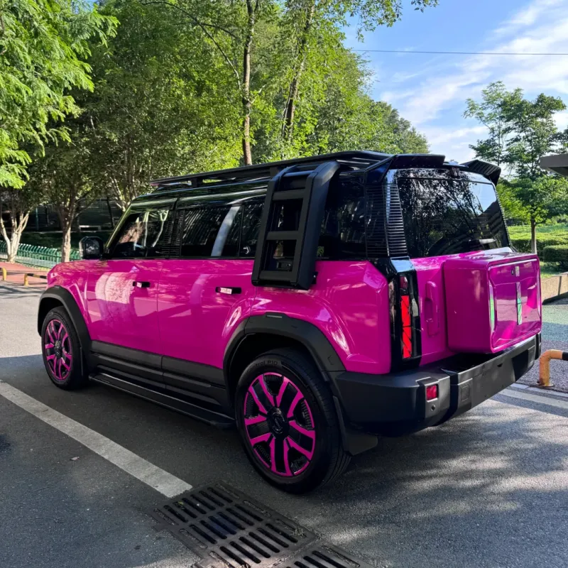 Glossy Crystal Rose Red Car Vinyl Wrap