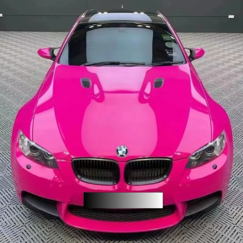 Glossy Crystal Rose Red Car Vinyl Wrap