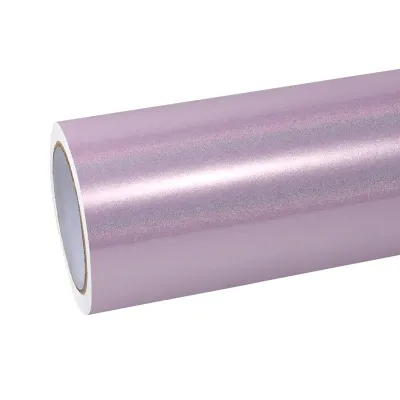 Glossy Laser Light Pink Car Vinyl Wrap 01