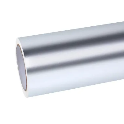Matte Chrome Alexander Silver Car Vinyl Wrap 01