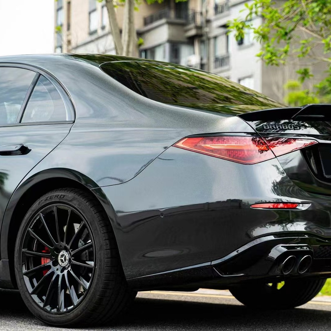 Porsche Benz Gloss Volcano Grey Car Vinyl Wrap