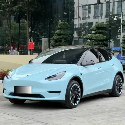 Super Gloss Glacier Blue Car Vinyl Wrap 02