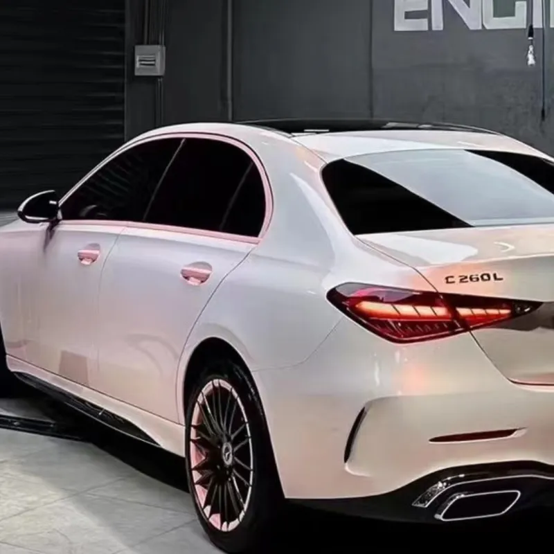 TPU Benz Gloss Flower Yue Fen Diamond Pollen Pink Car Vinyl Wrap