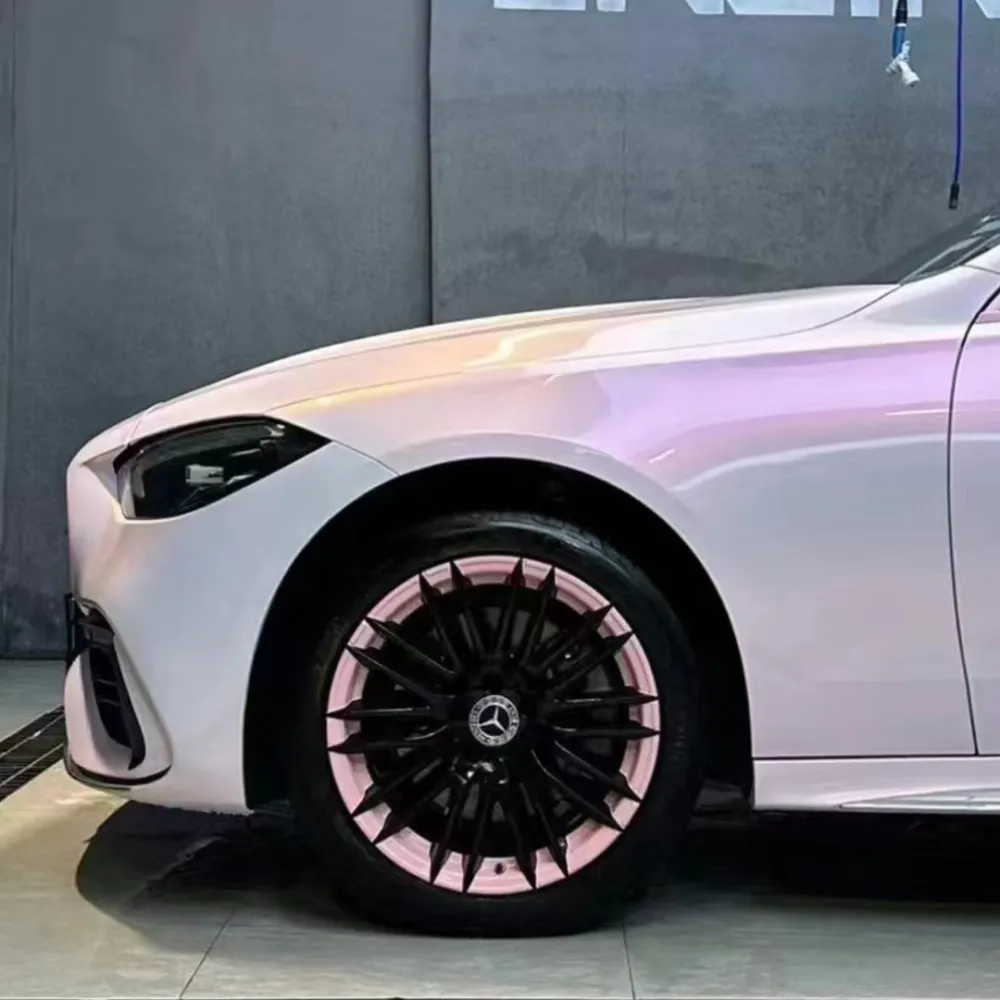TPU Benz Gloss Flower Yue Fen Diamond Pollen Pink Car Vinyl Wrap