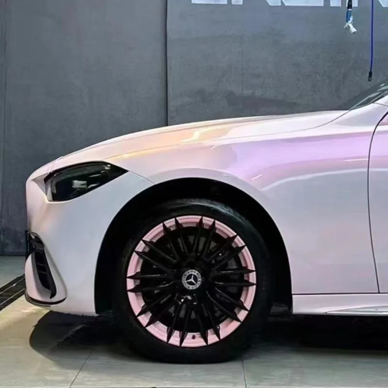 TPU Benz Gloss Flower Yue Fen Diamond Pollen Pink Car Vinyl Wrap