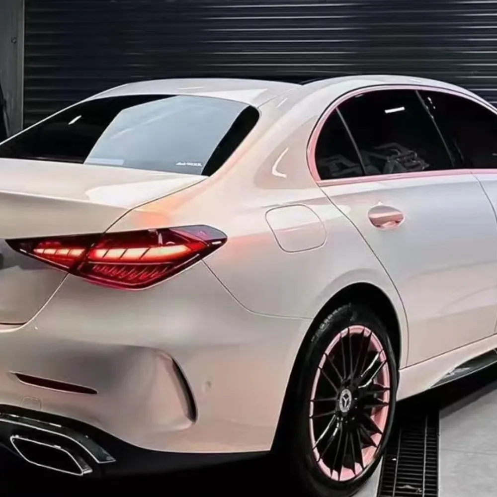 TPU Benz Gloss Flower Yue Fen Diamond Pollen Pink Car Vinyl Wrap