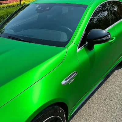 Matte Chrome Green Car Vinyl Wrap 02