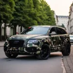 Audi Green Camo Custom Car Vinyl Wrap