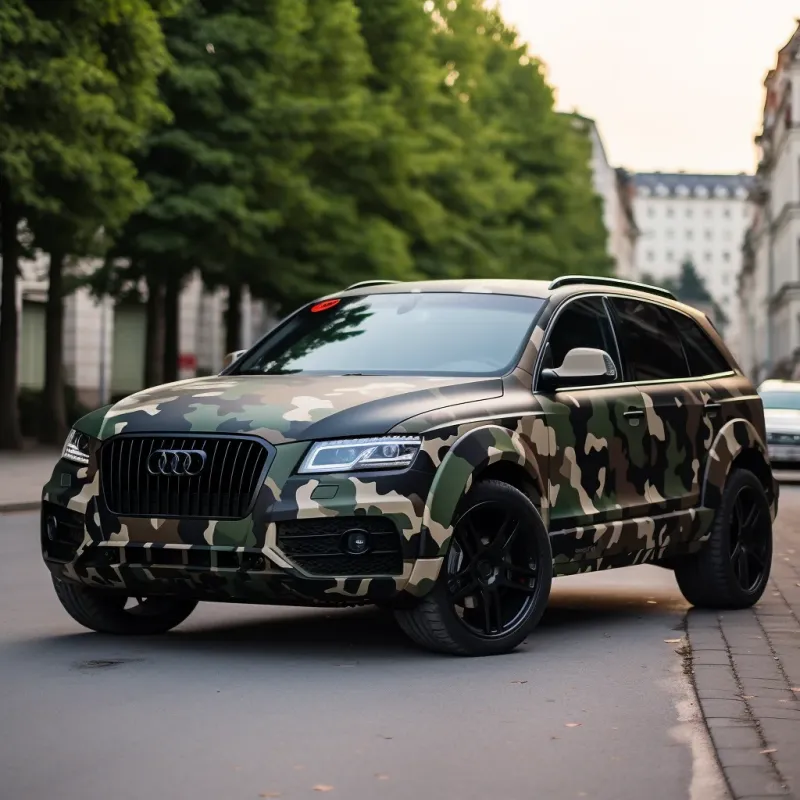 Audi Green Camo Custom Car Vinyl Wrap
