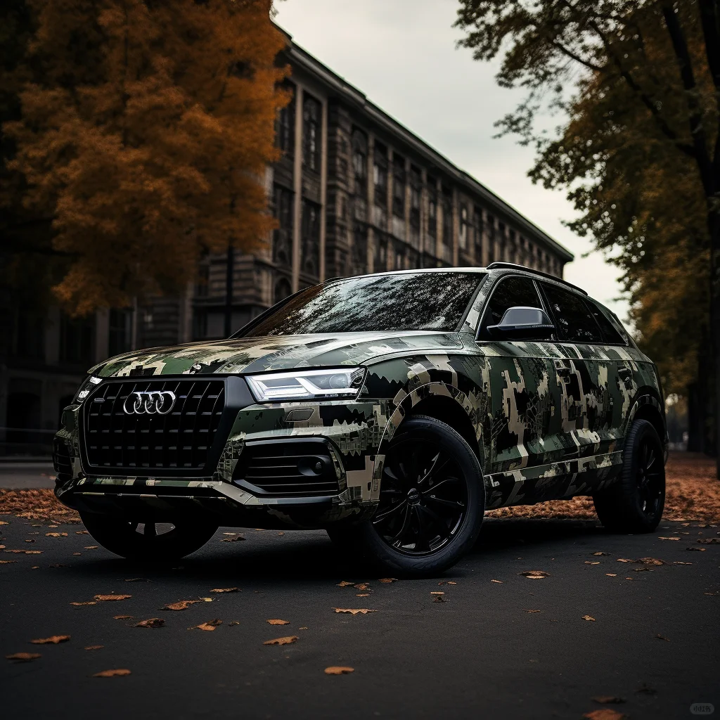Audi Green Camo Custom Car Vinyl Wrap