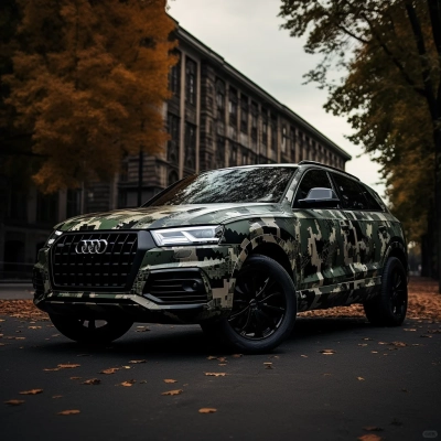 Audi Green Camo Custom Car Vinyl Wrap 02