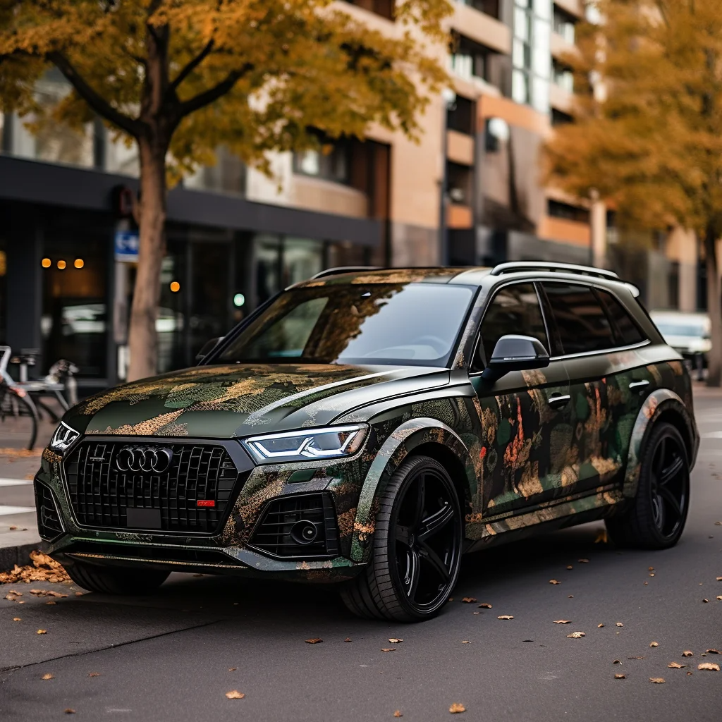 Audi Green Camo Custom Car Vinyl Wrap