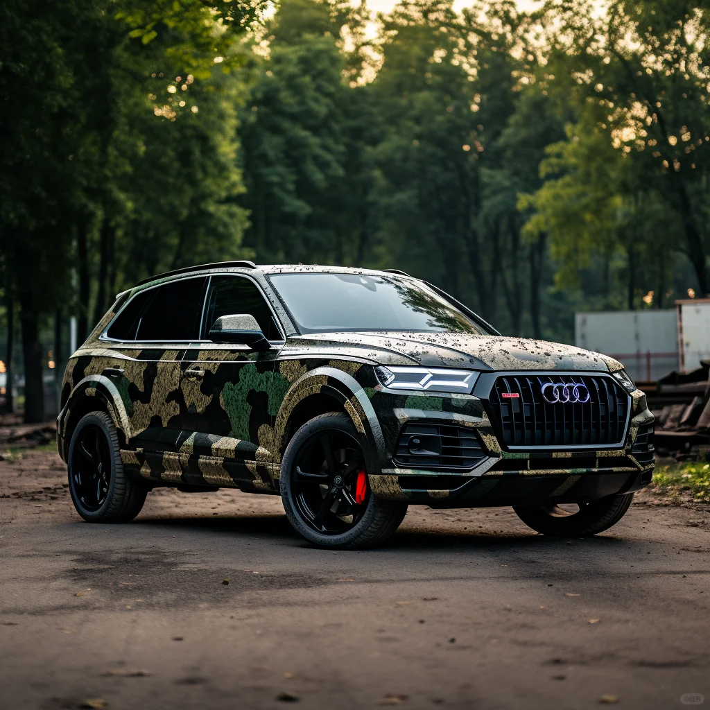 Audi Green Camo Custom Car Vinyl Wrap