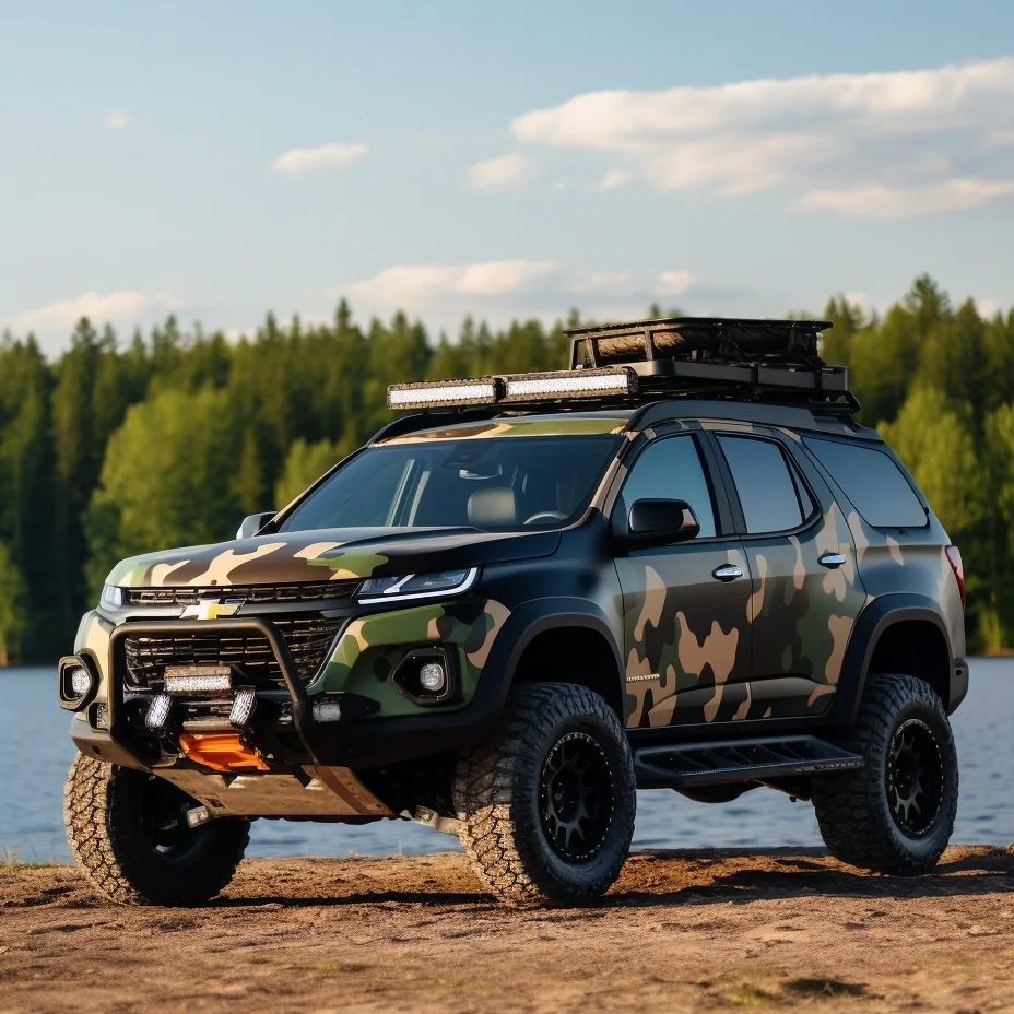 Chevrolet Green Camo Custom Car Vinyl Wrap