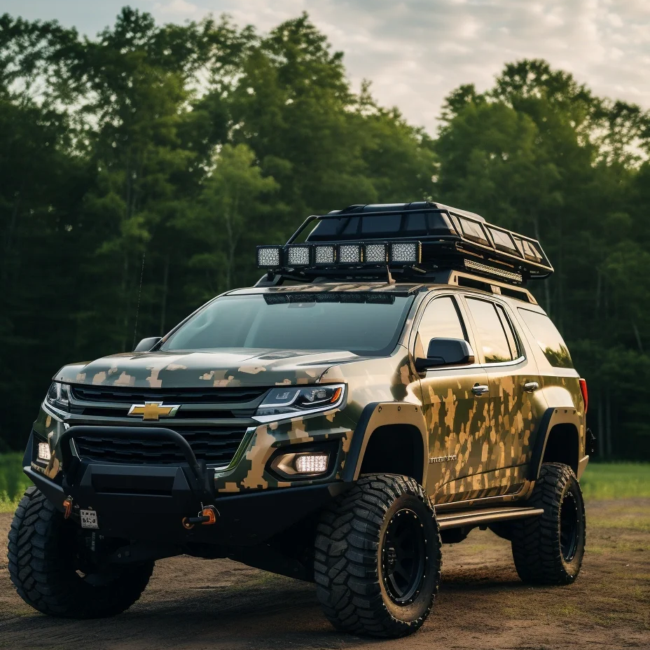 Chevrolet Green Camo Custom Car Vinyl Wrap