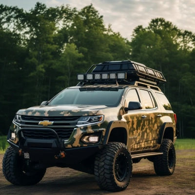 Chevrolet Green Camo Custom Car Vinyl Wrap 02