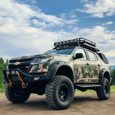 Chevrolet Green Camo Custom Car Vinyl Wrap 01