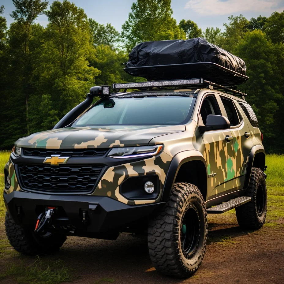 Chevrolet Green Camo Custom Car Vinyl Wrap