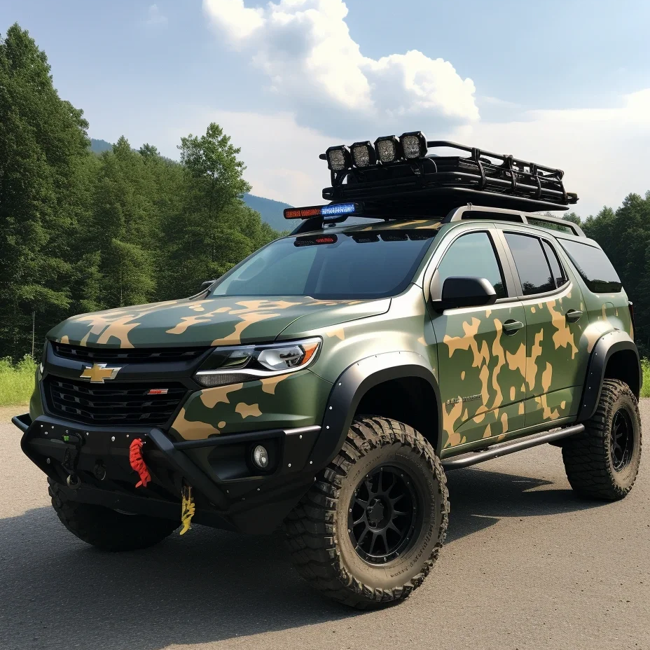 Chevrolet Green Camo Custom Car Vinyl Wrap