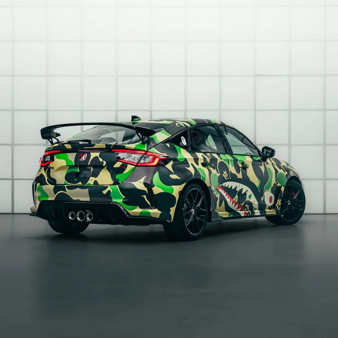 Honda Green Camo Custom Car Vinyl Wrap