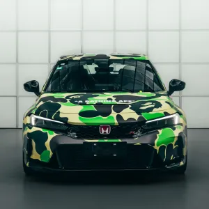 Honda Green Camo Custom Car Vinyl Wrap