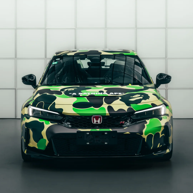 Honda Green Camo Custom Car Vinyl Wrap