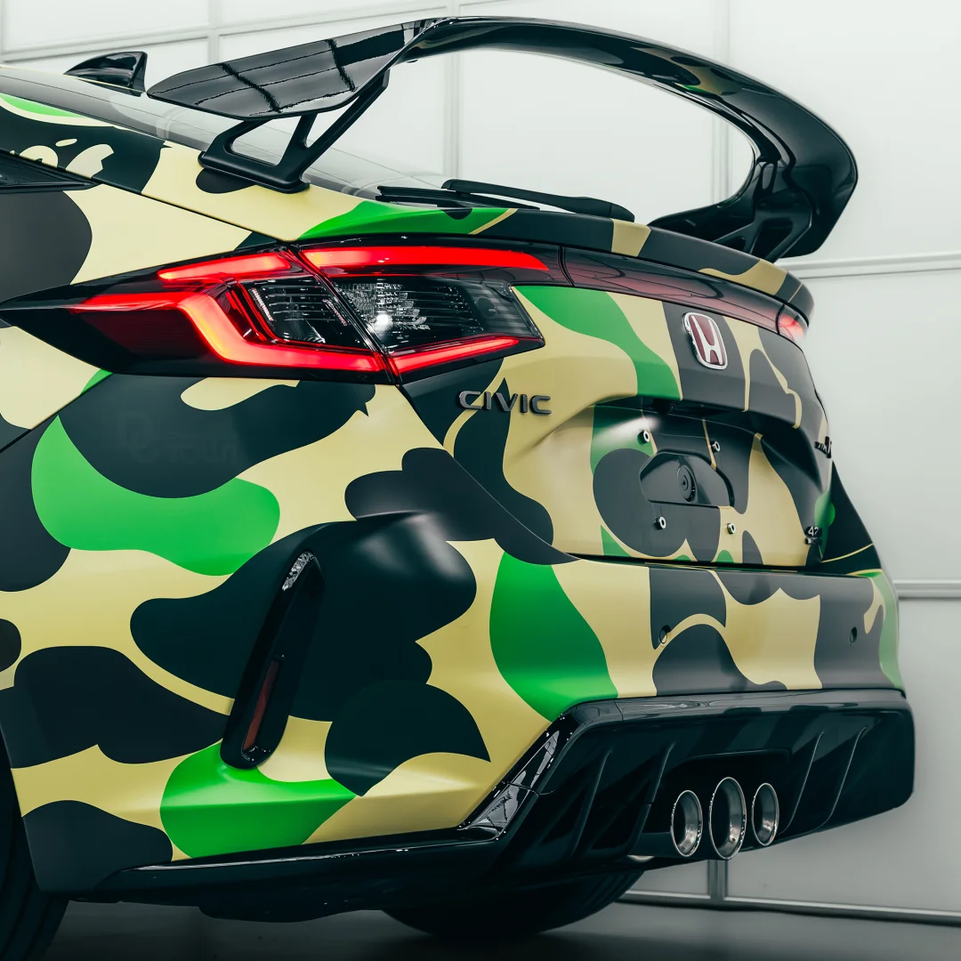 Honda Green Camo Custom Car Vinyl Wrap