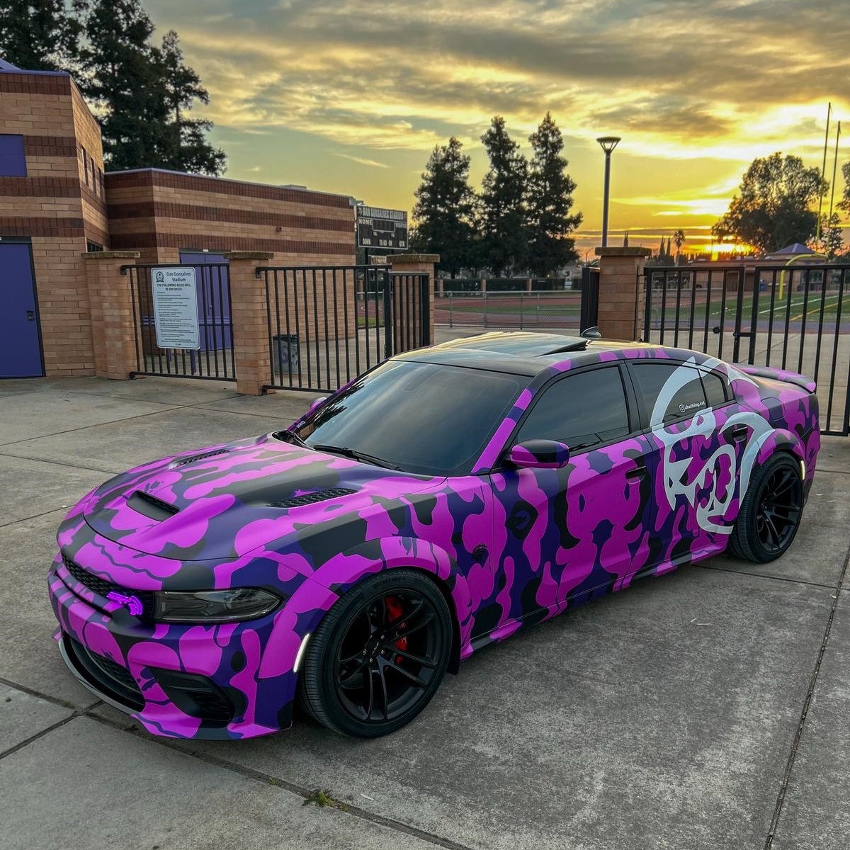 Hellcat Purple Camo Custom Car Vinyl Wrap