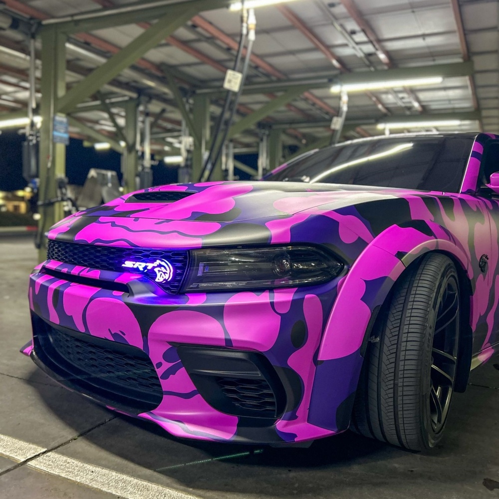 Hellcat Purple Camo Custom Car Vinyl Wrap