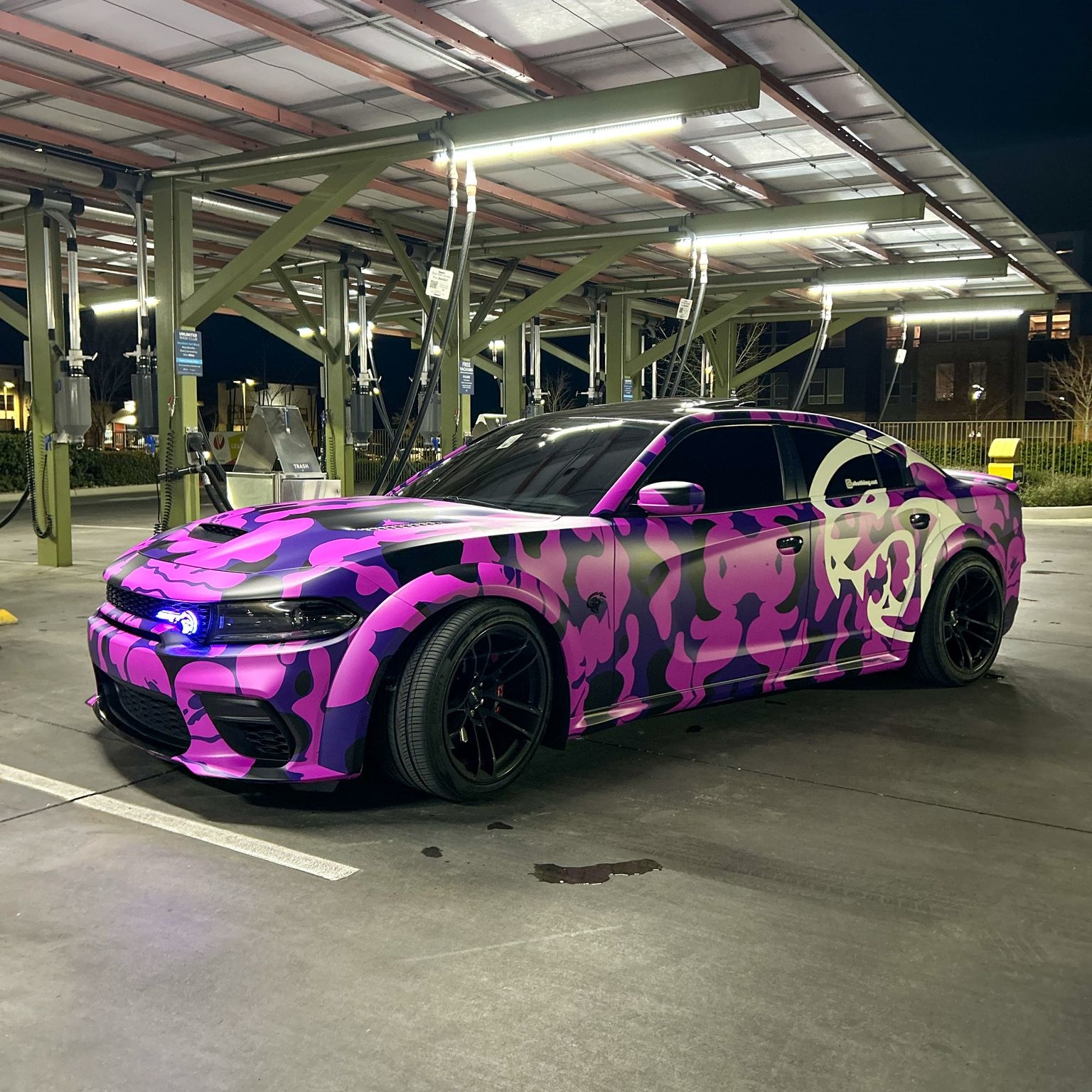 Hellcat Purple Camo Custom Car Vinyl Wrap