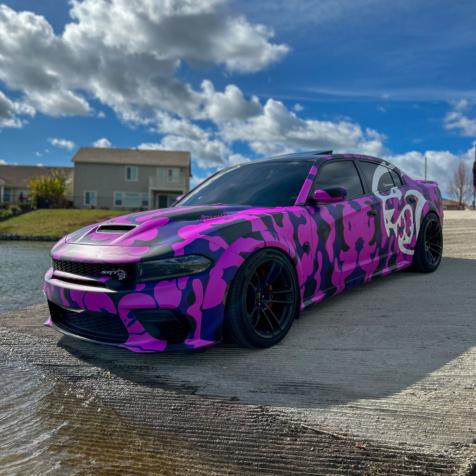 Hellcat Purple Camo Custom Car Vinyl Wrap