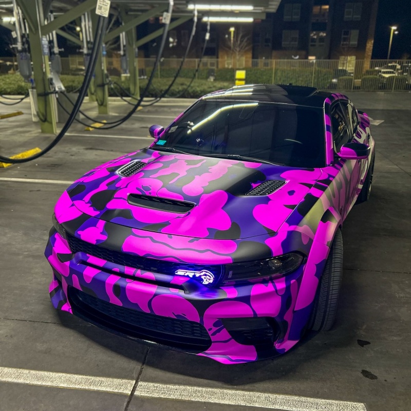 Hellcat Purple Camo Custom Car Vinyl Wrap