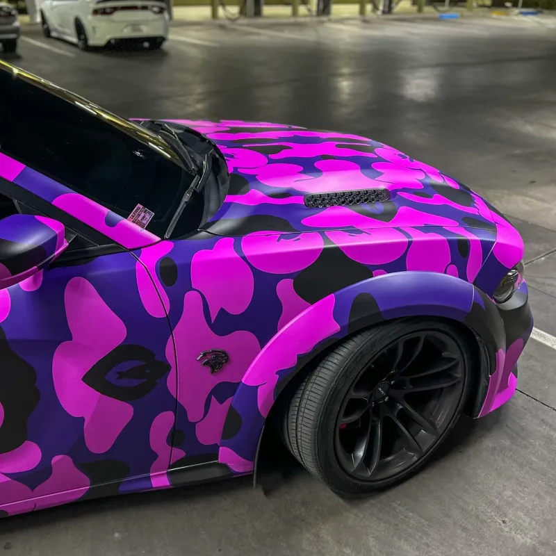 Hellcat Purple Camo Custom Car Vinyl Wrap