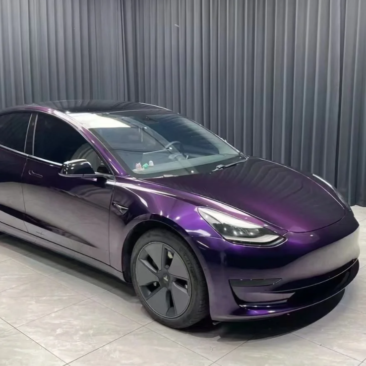 PET Gloss Metallic Midnight Purple Car Vinyl Wrap