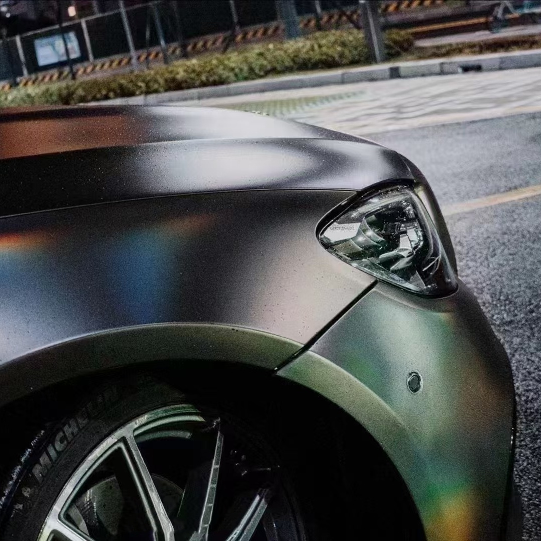 PET Neon Electroplated Tungsten Steel Grey Car Vinyl Wrap