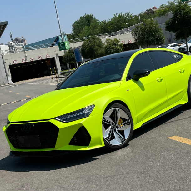 Super Matte Fluorescent Yellow Car Vinyl Wrap 