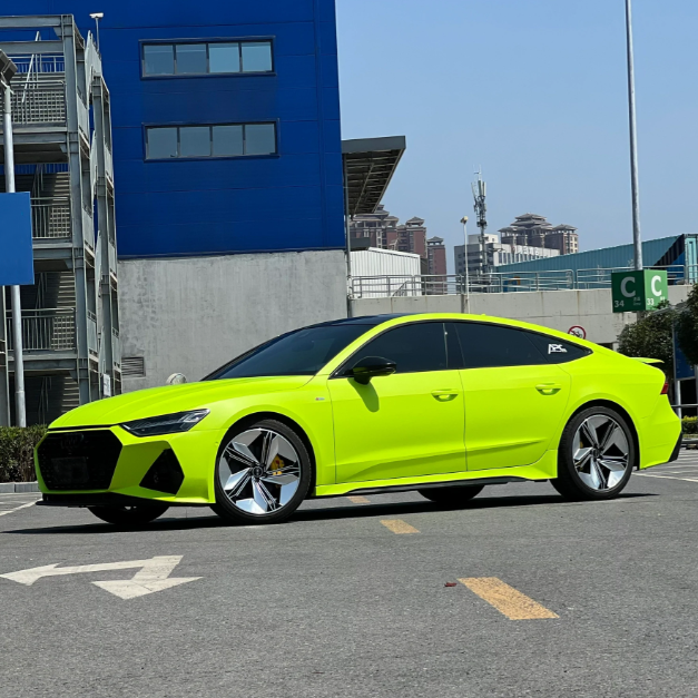 Super Matte Fluorescent Yellow Car Vinyl Wrap 