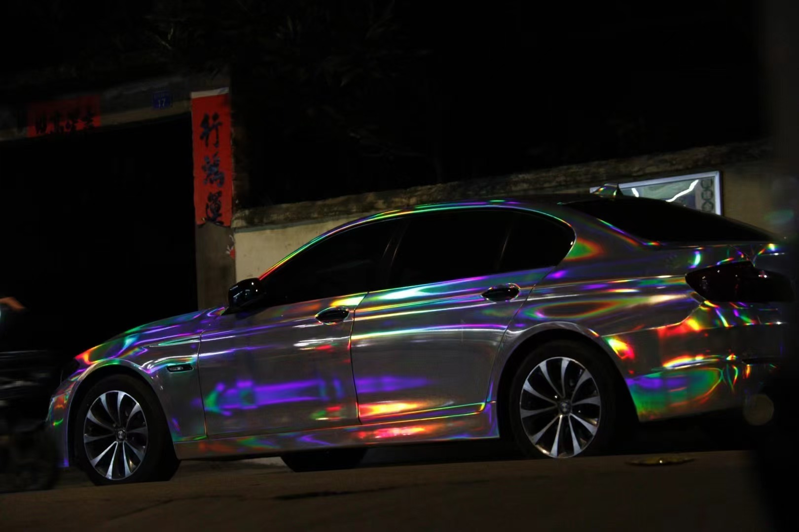 Laser Electroplated Silver Car Vinyl Wrap