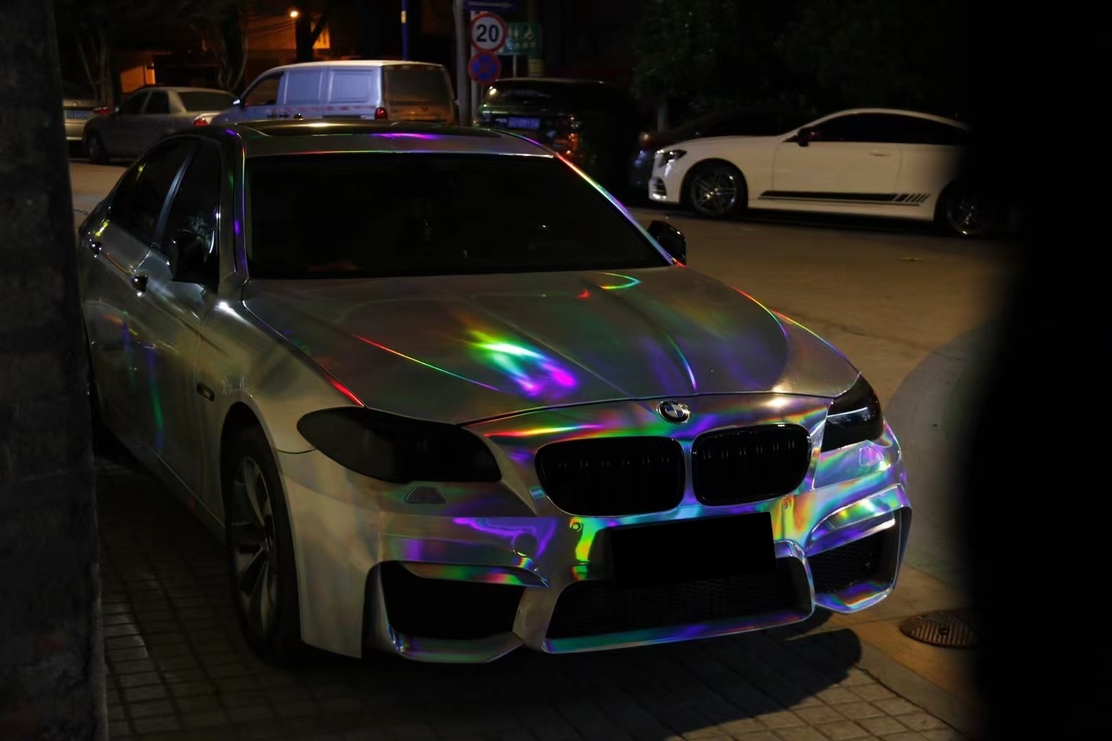 Laser Electroplated Silver Car Vinyl Wrap